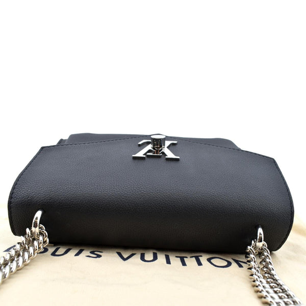 LOUIS VUITTON Mylockme Chain Calf Leather Chain Shoulder Bag Black
