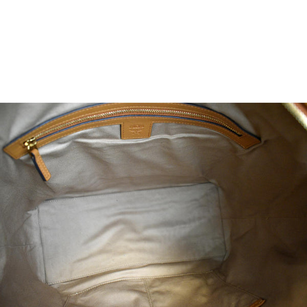 MCM Aren Monogram Visetos Hobo Bag Cognac