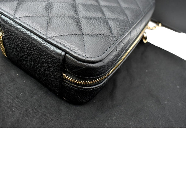 CHANEL Sac Vanity Caviar Leather Shoulder Bag Black - Hot Deals