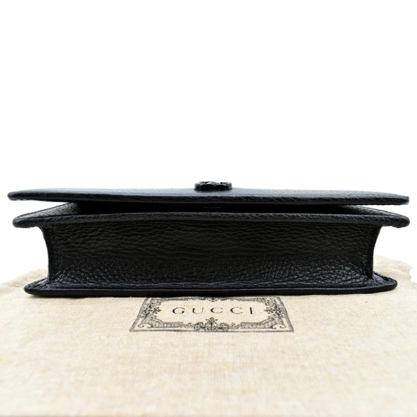 GUCCI GG Marmont WOC Leather Chain Crossbody Bag Black 497985