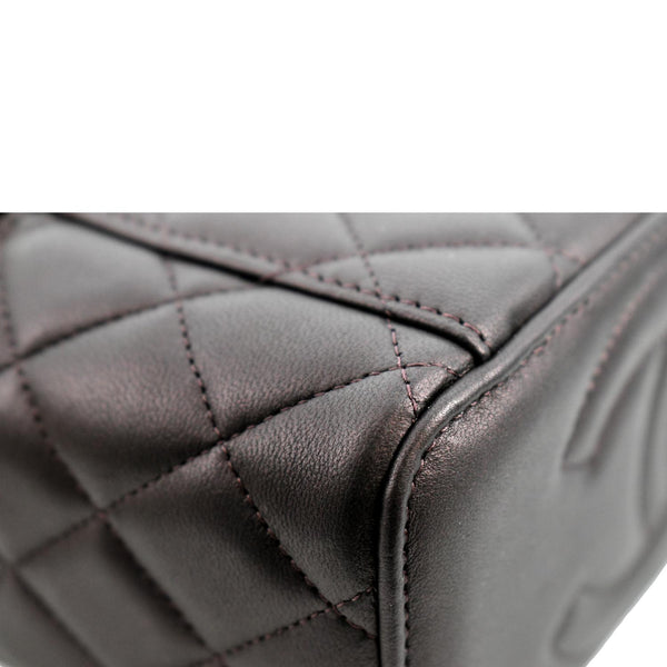 CHANEL Vanity Case Quilted Leather Crossbody Bag Maroon