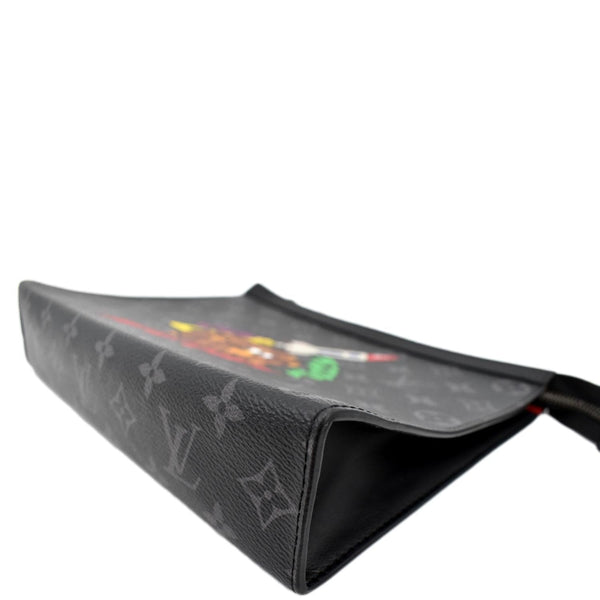 LOUIS VUITTON Voyage MM Monogram Eclipse Pochette Bag Black