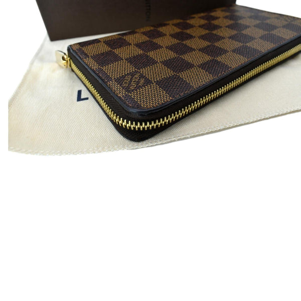LOUIS VUITTON Zippy Long Damier Ebene Wallet Brown