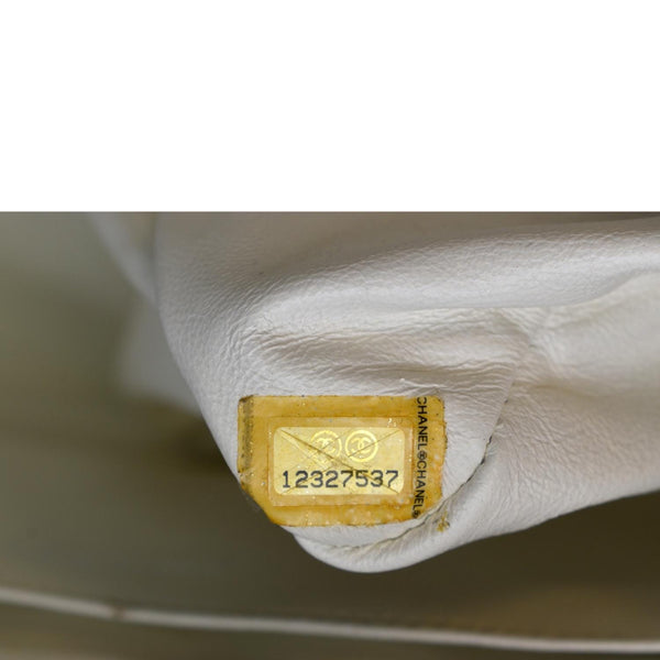 CHANEL Classic Jumbo Flap Caviar Leather Shoulder Bag White - Hot Deals