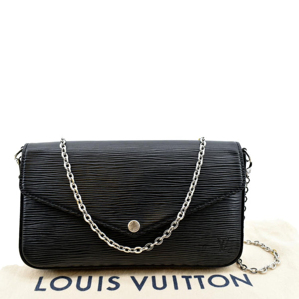 LOUIS VUITTON Felicie Pochette Epi Crossbody Bag Black