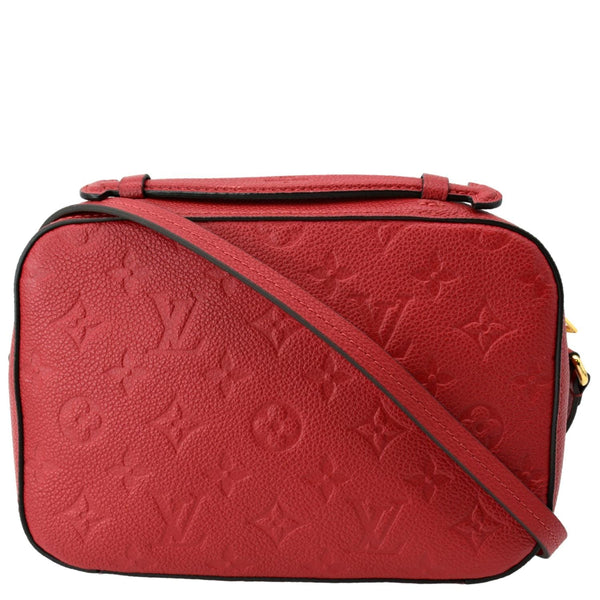 LOUIS VUITTON Saintonge Monogram Empreinte Leather Crossbody Bag Red