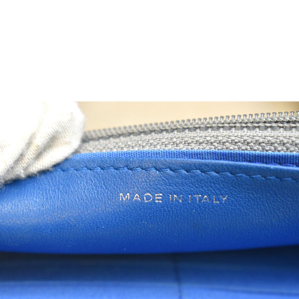 CHANEL Data Center Metallic Quilted Lambskin Wallet on Chain Gray