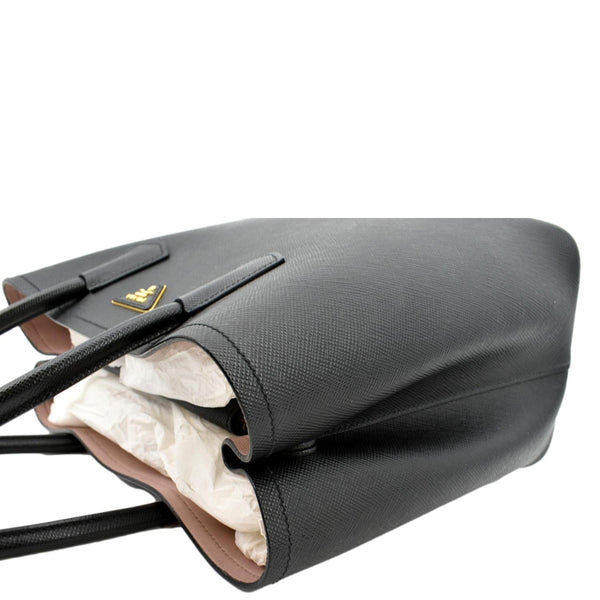 Prada Medium Double Saffiano Leather Crossbody Bag - Left Side