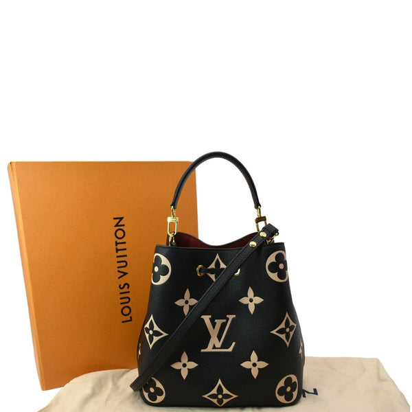LOUIS VUITTON NeoNoe MM Bicolor Monogram Empreinte Shoulder Bag Black