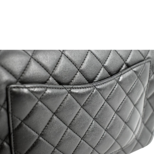 CHANEL Filigree CC Chain Around Leather Crossbody Bag Black