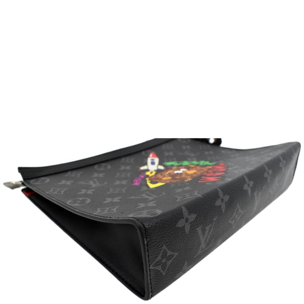 LOUIS VUITTON Voyage MM Monogram Eclipse Pochette Bag Black