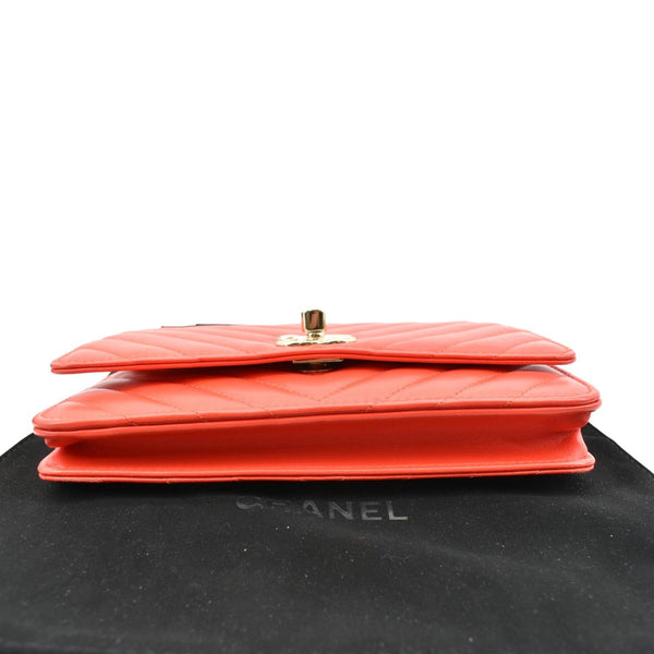 CHANEL Trendy CC Woc Lambskin Leather Crossbody Bag Red