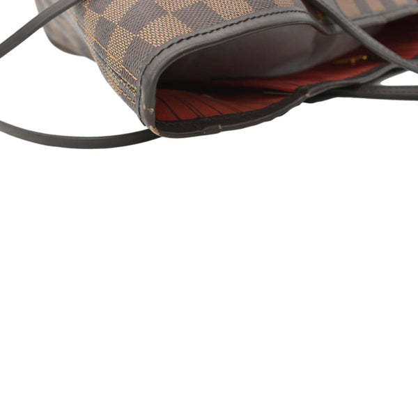 LOUIS VUITTON Neverfull MM Damier Ebene Tote Bag Brown