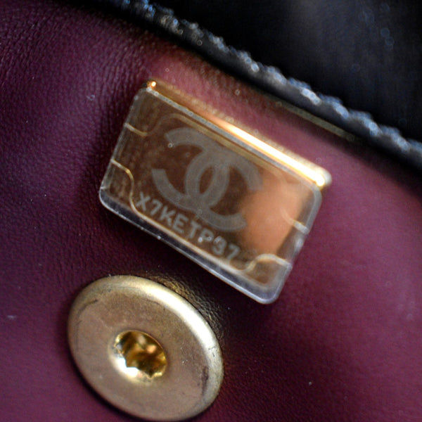 CHANEL Coco Mini Top Metal Handle Lambskin Leather Shoulder Bag Black