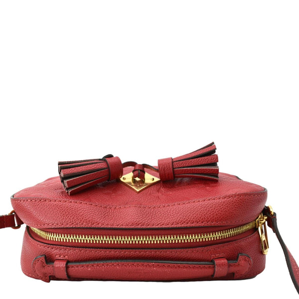 LOUIS VUITTON Saintonge Monogram Empreinte Leather Crossbody Bag Red