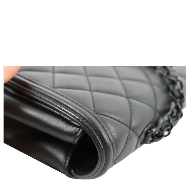 CHANEL Filigree CC Chain Around Leather Crossbody Bag Black