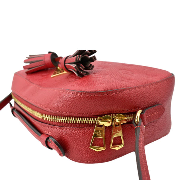 LOUIS VUITTON Saintonge Monogram Empreinte Leather Crossbody Bag Red