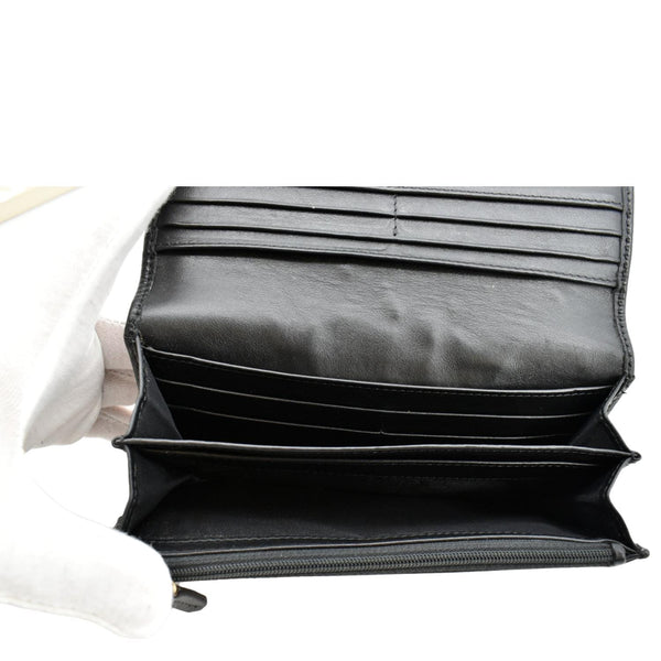 BURBERRY Check Leather Wallet Black