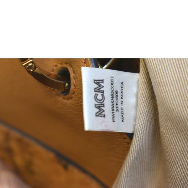 MCM Aren Monogram Visetos Hobo Bag Cognac