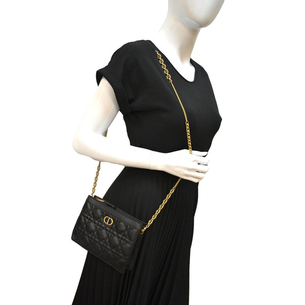 Christian Dior Caro Cannage Calfskin Zipped Pouch-DDH