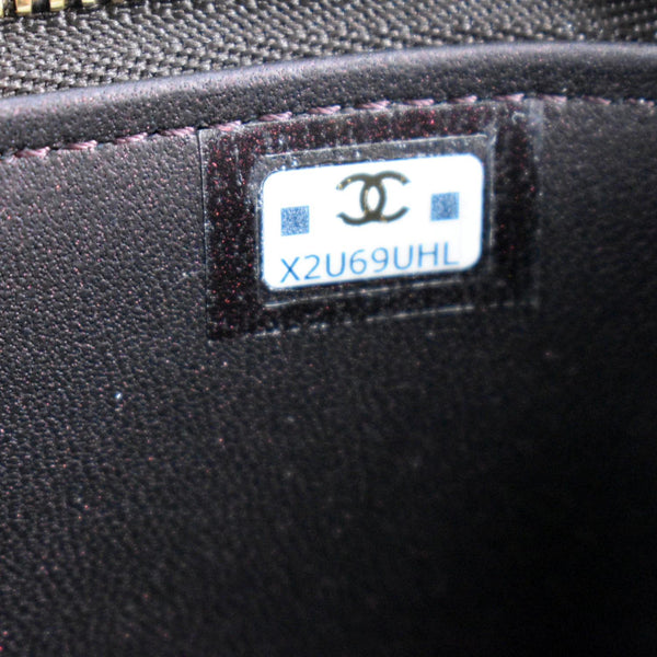 CHANEL Vanity Case Quilted Leather Crossbody Bag Maroon