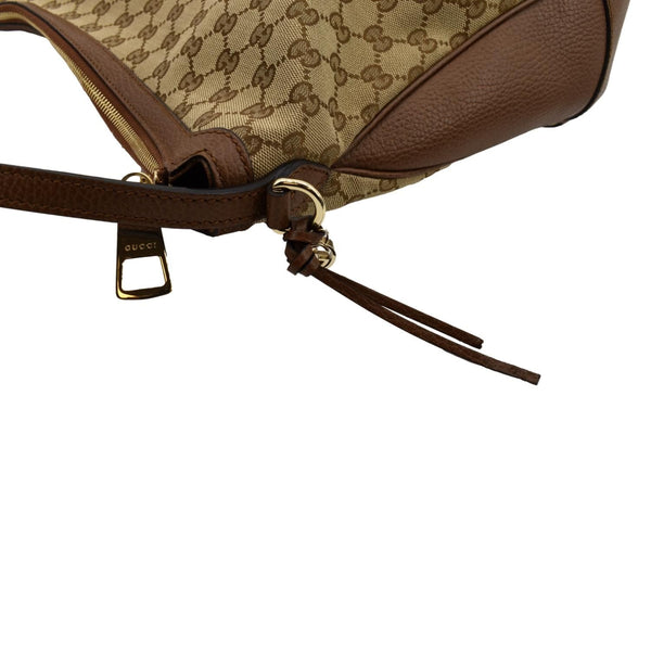 GUCCI Large Bree GG Canvas Hobo Bag Brown 449244