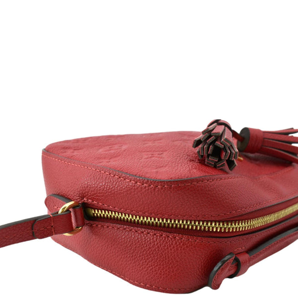LOUIS VUITTON Saintonge Monogram Empreinte Leather Crossbody Bag Red