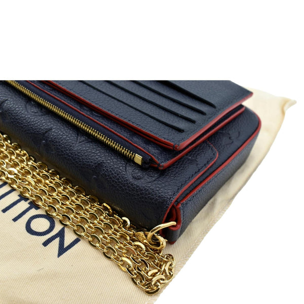 LOUIS VUITTON Felicie Monogram Empreinte Pochette Crossbody Bag Marine Rouge