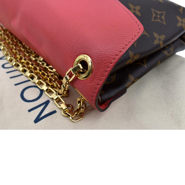 LOUIS VUITTON Pallas Chain Monogram Canvas Crossbody Bag Brown