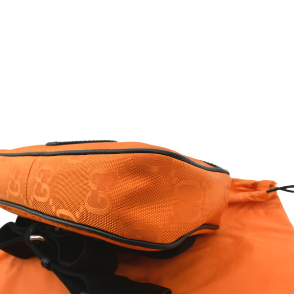 Gucci Of The Grid Nylon Leather Belt Bag Orange - Bottom Right