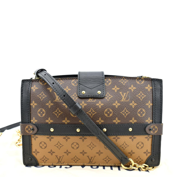 LOUIS VUITTON Trunk Clutch Reverse Monogram Crossbody Bag Brown
