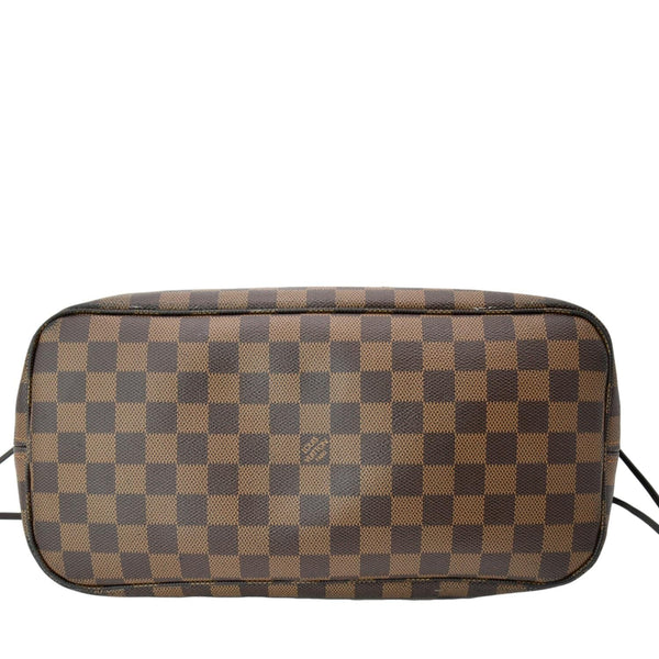 LOUIS VUITTON Neverfull MM Damier Ebene Tote Bag Brown