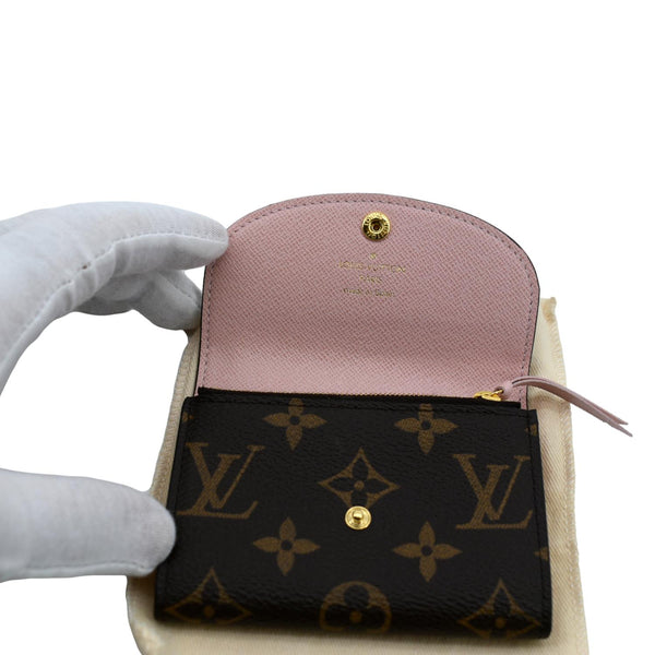 LOUIS VUITTON Rosalie Monogram Canvas Coin Wallet Rose Ballerine