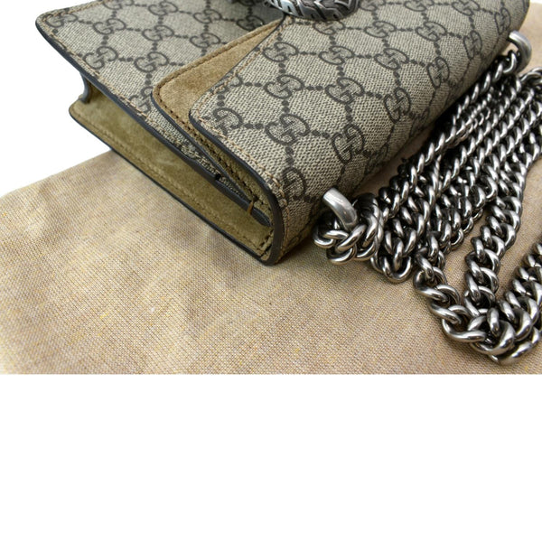 GUCCI Dionysus Mini GG Supreme Canvas Crossbody Bag Beige 421970
