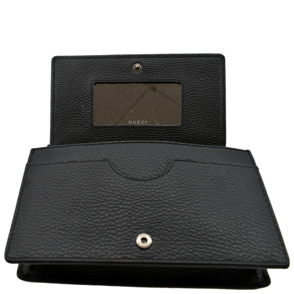 GUCCI GG Marmont WOC Leather Chain Crossbody Bag Black 497985