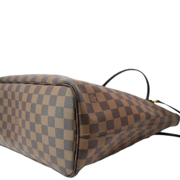 LOUIS VUITTON Neverfull MM Damier Ebene Tote Bag Brown