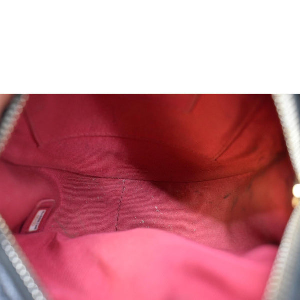 Chanel Round Quilted Caviar Leather Clutch Bag - Inside