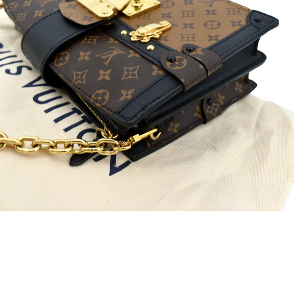 LOUIS VUITTON Trunk Clutch Reverse Monogram Crossbody Bag Brown