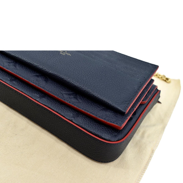 LOUIS VUITTON Felicie Monogram Empreinte Pochette Crossbody Bag Marine Rouge