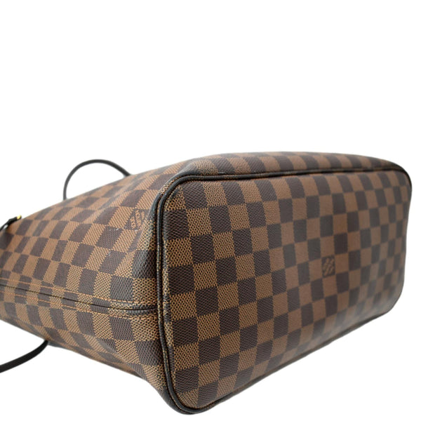 LOUIS VUITTON Neverfull MM Damier Ebene Tote Bag Brown