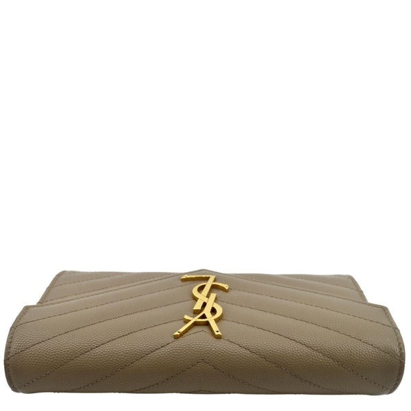 YVES SAINT LAURENT Monogram Grain De Poudre Wallet Beige