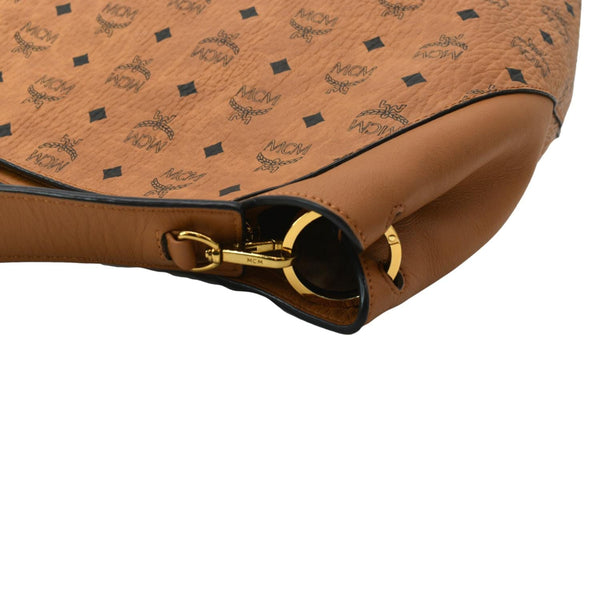 MCM Aren Monogram Visetos Hobo Bag Cognac