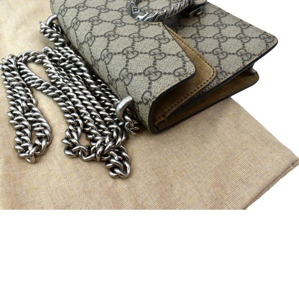 GUCCI Dionysus Mini GG Supreme Canvas Crossbody Bag Beige 421970