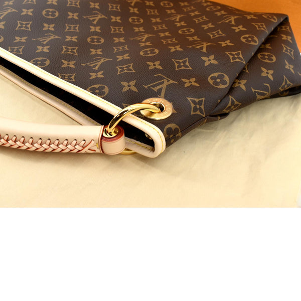 Louis Vuitton Artsy MM NM Monogram Canvas Hobo Bag Brown - Left Side