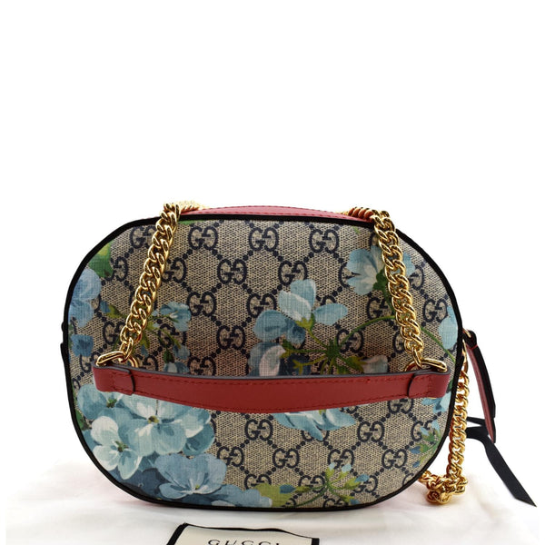 GUCCI GG Supreme Monogram Blooms Print Mini Chain Crossbody Bag Beige 546313