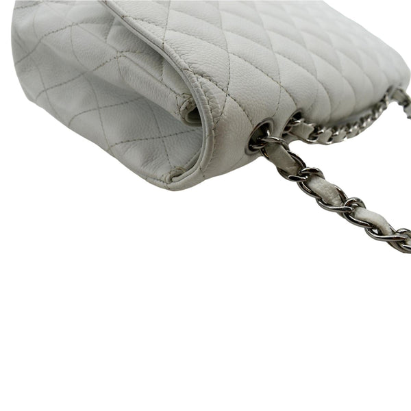 CHANEL Classic Jumbo Flap Caviar Leather Shoulder Bag White - Hot Deals