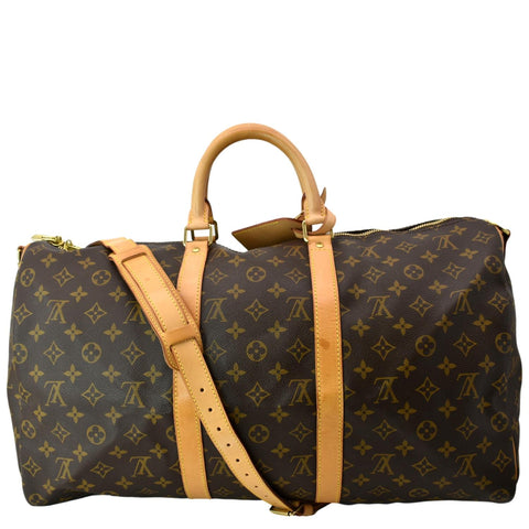 LOUIS VUITTON Keepall 50 Monogram Canvas Travel Bag Brown