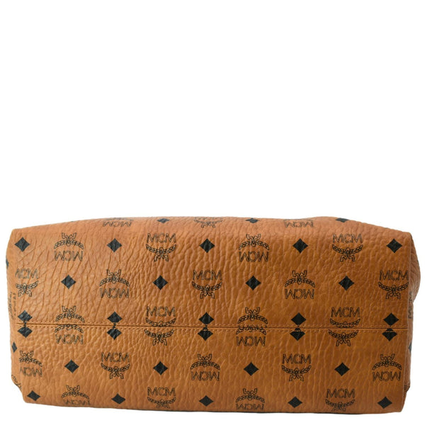 MCM Aren Monogram Visetos Hobo Bag Cognac