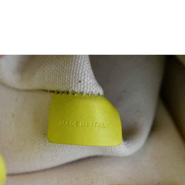 CELINE Mini Vertical Cabas Calfskin Canvas Shoulder Bag Lime