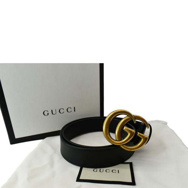 Gucci Double G Buckle Leather Belt Black - Dallas Handbags
